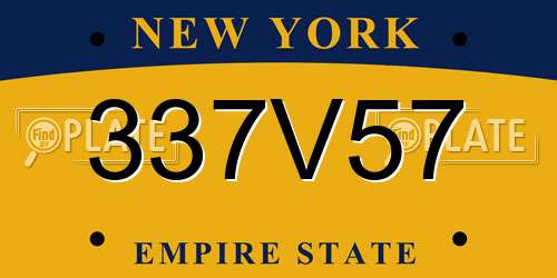 337V57 New York License Plate