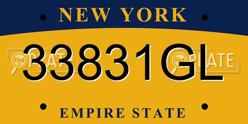 33831GL New York License Plate