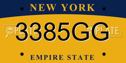 3385GG New York License Plate