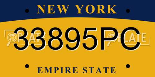 33895PC New York License Plate