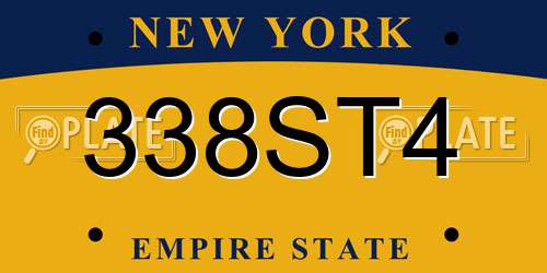 338ST4 New York License Plate