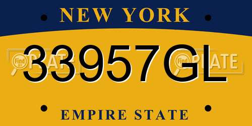 33957GL New York License Plate
