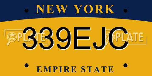 339EJC New York License Plate