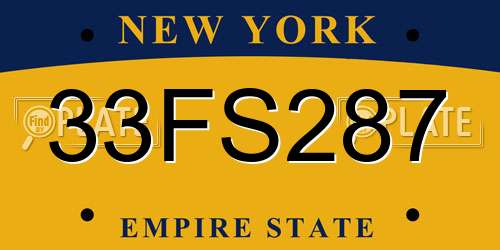 33FS287 New York License Plate