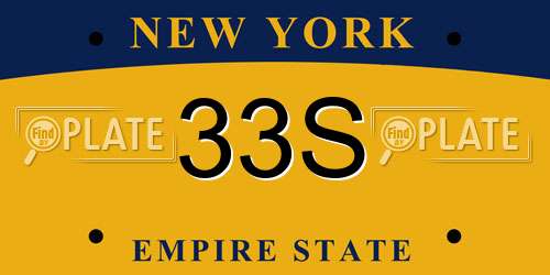 33S New York License Plate