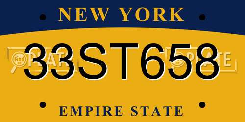 33ST658 New York License Plate