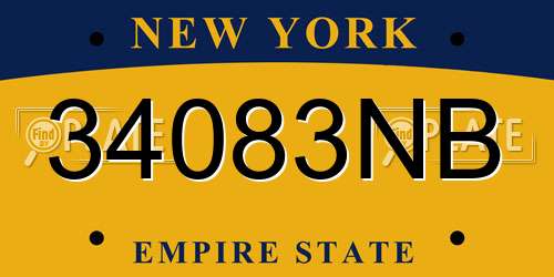 34083NB New York License Plate
