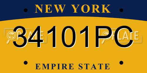 34101PC New York License Plate