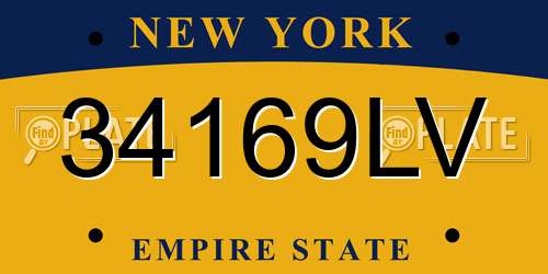 34169LV New York License Plate