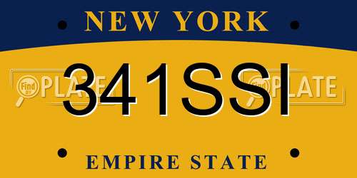 341SSI New York License Plate