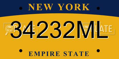 34232ML New York License Plate
