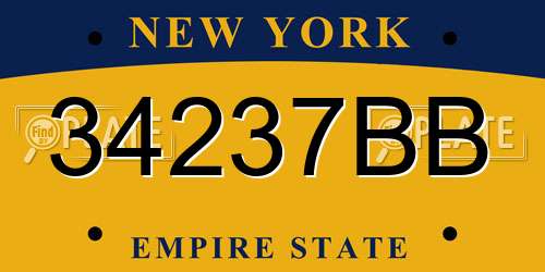 34237BB New York License Plate