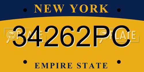34262PC New York License Plate