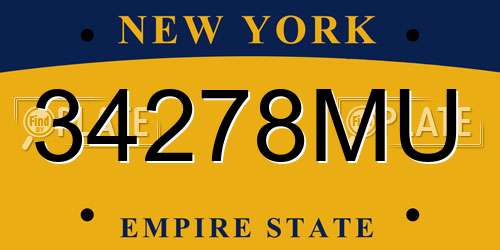 34278MU New York License Plate