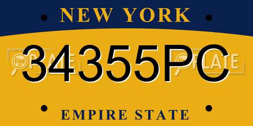 34355PC New York License Plate