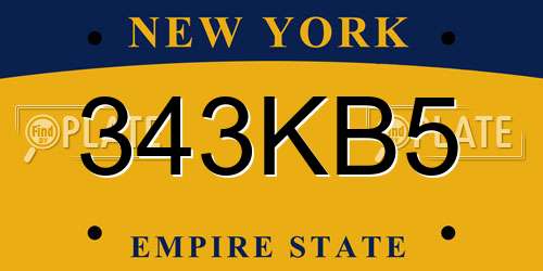 343KB5 New York License Plate