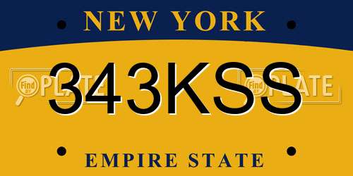 343KSS New York License Plate
