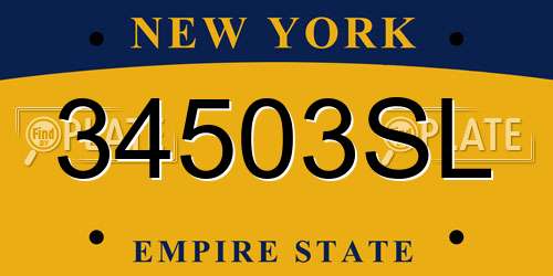 34503SL New York License Plate