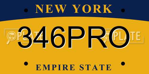 346PRO New York License Plate