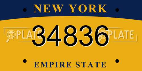 34836 New York License Plate
