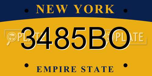 3485BO New York License Plate