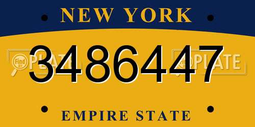 3486447 New York License Plate