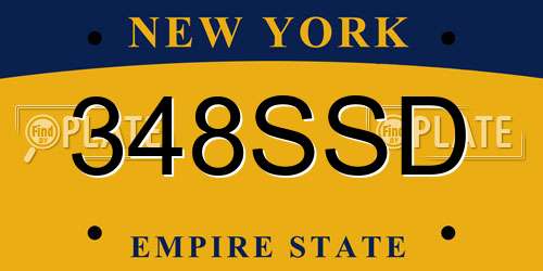 348SSD New York License Plate
