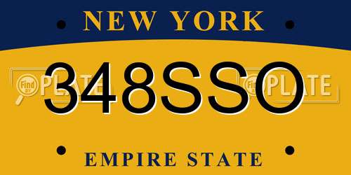348SSO New York License Plate