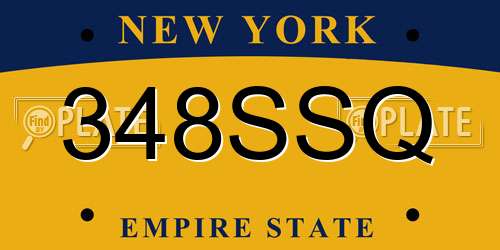 348SSQ New York License Plate