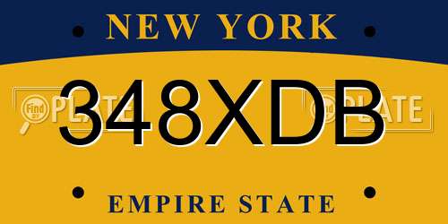 348XDB New York License Plate
