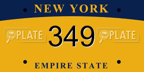 349 New York License Plate