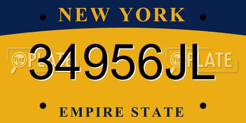 34956JL New York License Plate