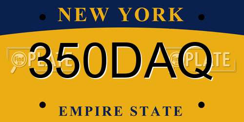 350DAQ New York License Plate