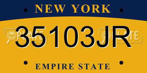 35103JR New York License Plate