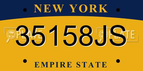 35158JS New York License Plate
