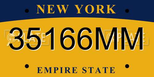 35166MM New York License Plate