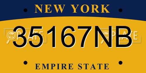 35167NB New York License Plate