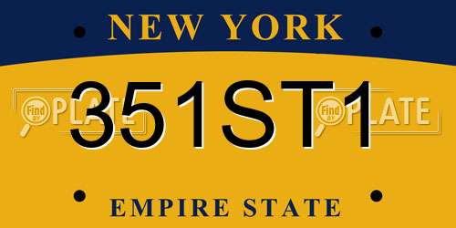 351ST1 New York License Plate