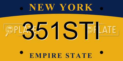 351STI New York License Plate