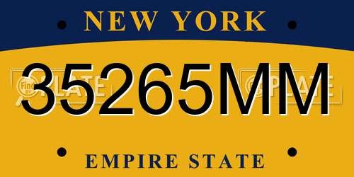35265MM New York License Plate