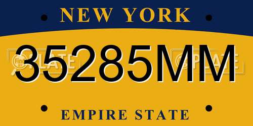 35285MM New York License Plate