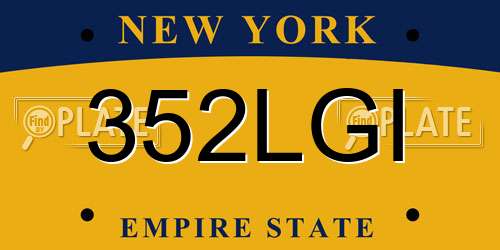 352LGI New York License Plate
