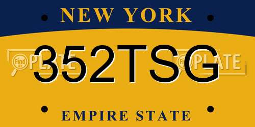 352TSG New York License Plate