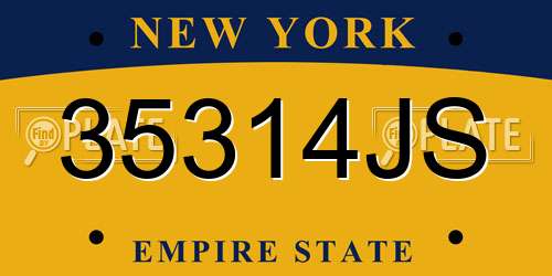 35314JS New York License Plate