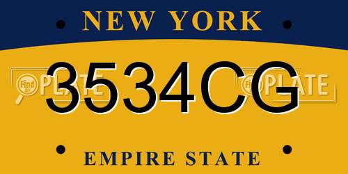 3534CG New York License Plate