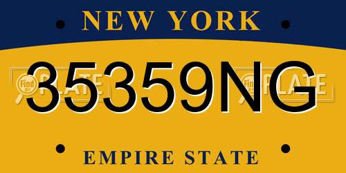 35359NG New York License Plate