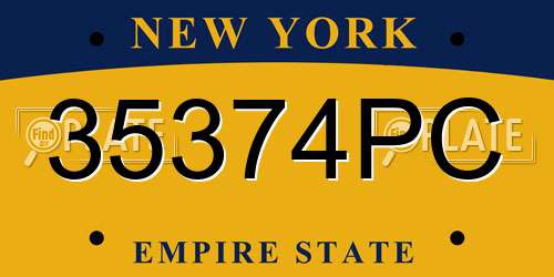 35374PC New York License Plate