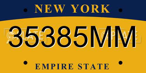 35385MM New York License Plate