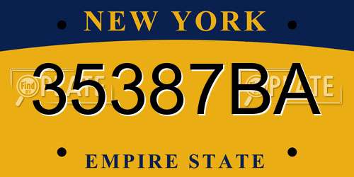 35387BA New York License Plate