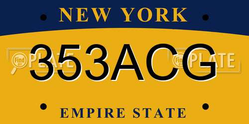 353ACG New York License Plate